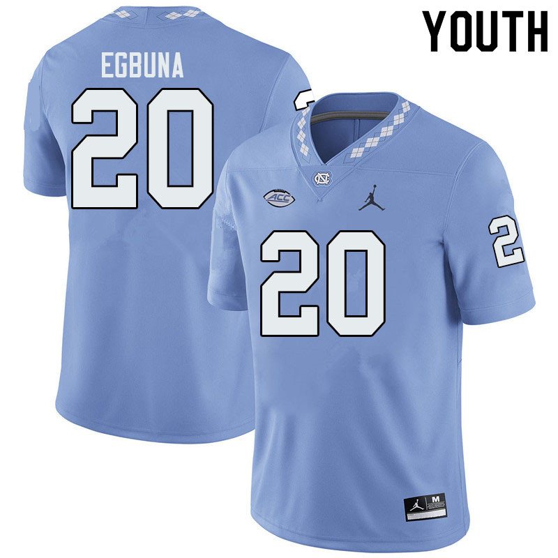 Jordan Brand Youth #20 Obi Egbuna North Carolina Tar Heels College Football Jerseys Sale-Blue